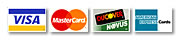 We Accept most credit cards